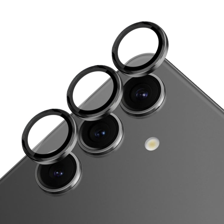 For Samsung Galaxy S24 5G NORTHJO Camera LensCD Vein Metal Ring Tempered Glass Film(Black) - free shipping - PMC Jewellery - Order now!