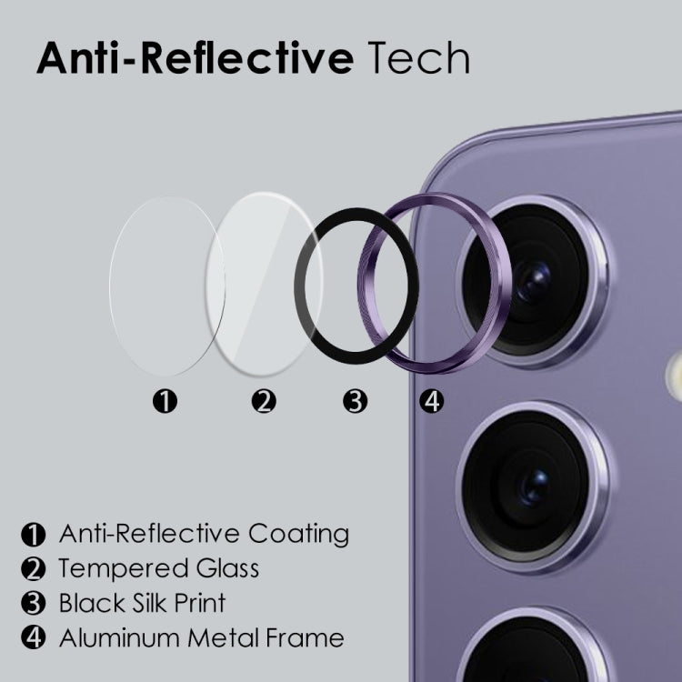For Samsung Galaxy S24 5G NORTHJO Camera LensCD Vein Metal Ring Tempered Glass Film(Purple) - free shipping - PMC Jewellery - Order now!