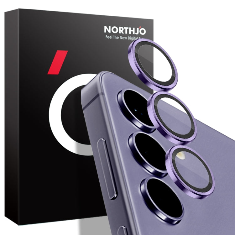 For Samsung Galaxy S24+ 5G NORTHJO Camera LensCD Vein Metal Ring Tempered Glass Film(Purple) - free shipping - PMC Jewellery - Order now!