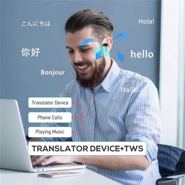 M8 Noise Reduction Smart Voice Translator TWS Bluetooth Headset 144 Languages Translation Earphones(White) -  by PMC TechLife | Online Shopping South Africa | PMC TechLife | Buy Now Pay Later Mobicred