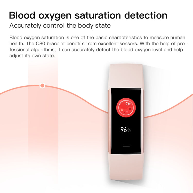 C80 IP67 Waterproof Smart Bracelet Sport Fitness Tracker(Wine Red) - Smart Wristbands by PMC TechLife | Online Shopping South Africa | PMC TechLife