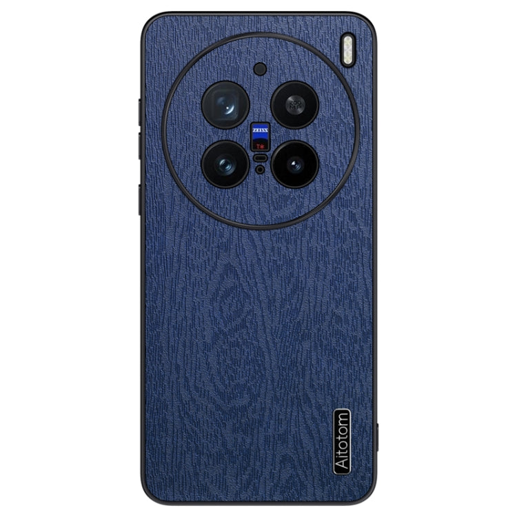 For vivo X200 Pro mini Tree Bark Leather Shockproof Phone Case(Blue) - X200 Pro mini Cases by PMC Jewellery | Online Shopping South Africa | PMC Jewellery | Buy Now Pay Later Mobicred