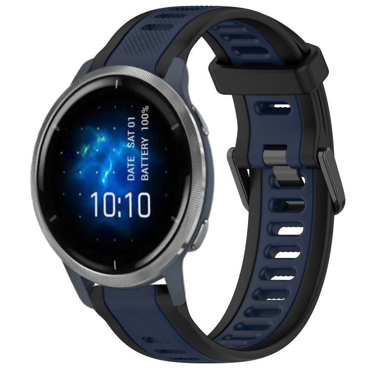 For Garmin Venu 2 22mm Two Color Textured Silicone Watch Band(Midnight Blue+Black) - free shipping - PMC TechLife - Order now!
