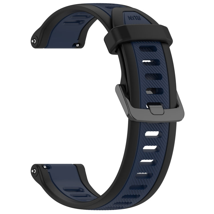 For Garmin Venu 2 22mm Two Color Textured Silicone Watch Band(Midnight Blue+Black) - Watch Bands by PMC Jewellery | Online Shopping South Africa | PMC Jewellery