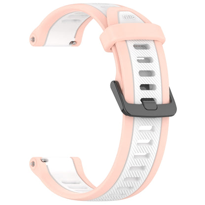 For Garmin Venu 3 22mm Two Color Textured Silicone Watch Band(White+Pink) - Watch Bands by PMC Jewellery | Online Shopping South Africa | PMC Jewellery