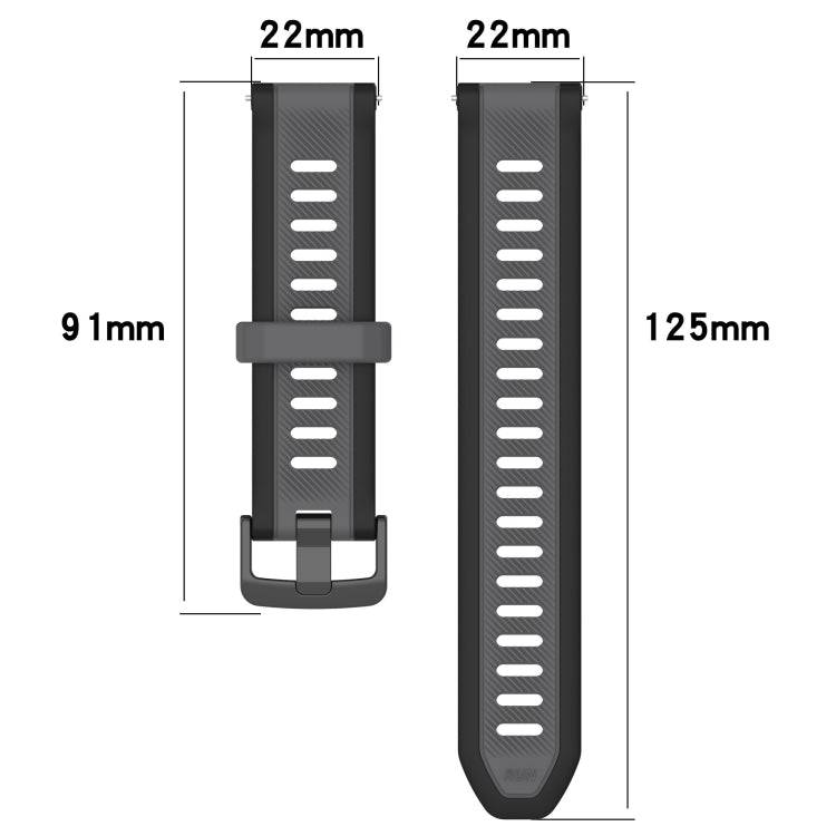 For Garmin Venu 2 22mm Two Color Textured Silicone Watch Band(Yellow+Black) - Watch Bands by PMC Jewellery | Online Shopping South Africa | PMC Jewellery