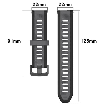 For Garmin Forerunner 255 22mm Two Color Textured Silicone Watch Band(Green+Black) - Watch Bands by PMC Jewellery | Online Shopping South Africa | PMC Jewellery