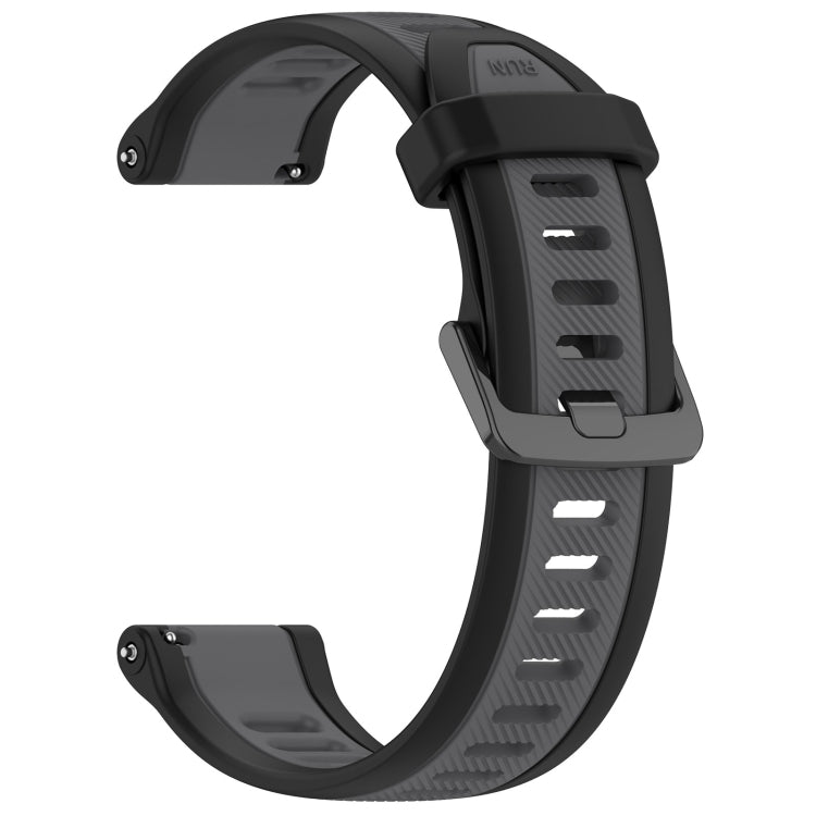 For Amazfit GTR 3 Pro 22mm Two-Color Textured Silicone Watch Band(Grey+Black) - Watch Bands by PMC TechLife | Online Shopping South Africa | PMC TechLife