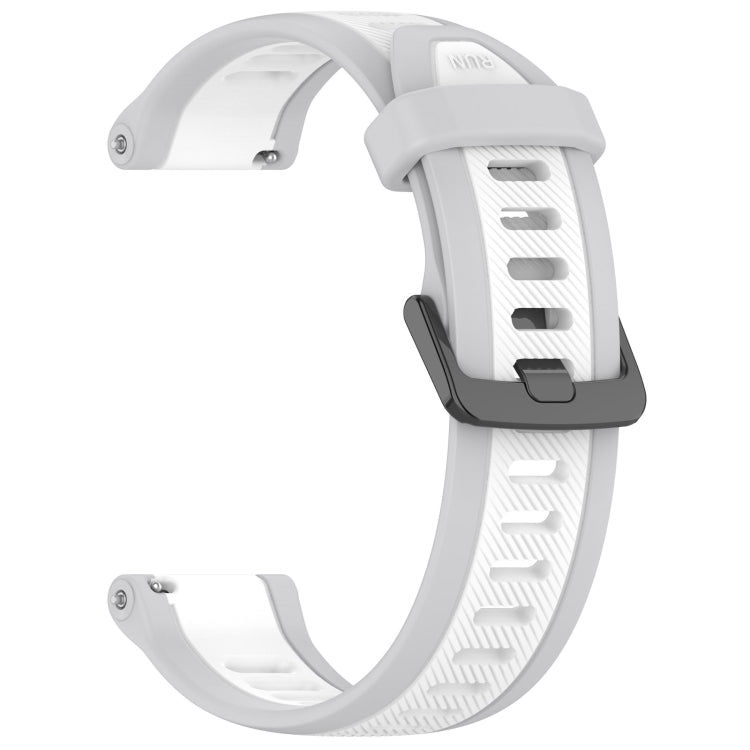 For Amazfit 3 22mm Two-Color Textured Silicone Watch Band(White+Grey) - Watch Bands by PMC TechLife | Online Shopping South Africa | PMC TechLife