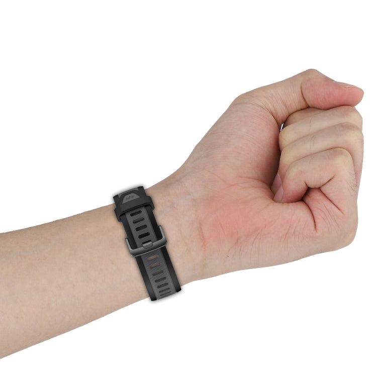 For Amazfit GTR 3 Pro 22mm Two-Color Textured Silicone Watch Band(Green+Black) - Watch Bands by PMC TechLife | Online Shopping South Africa | PMC TechLife