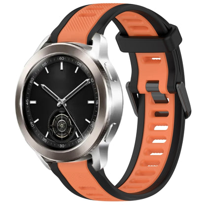 For Xiaomi Watch S3 22mm Two Color Textured Silicone Watch Band(Orange+Black) - Watch Bands by PMC Jewellery | Online Shopping South Africa | PMC Jewellery