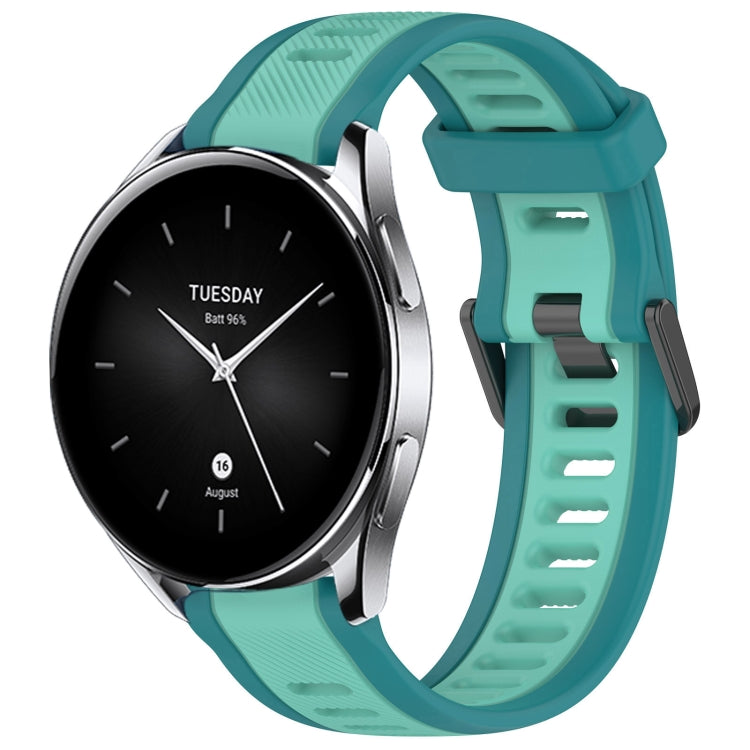 For Xiaomi Watch S2 22mm Two Color Textured Silicone Watch Band(Teal) - Watch Bands by PMC Jewellery | Online Shopping South Africa | PMC Jewellery