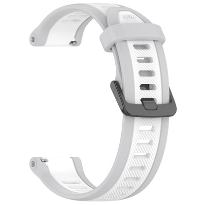 For Xiaomi Haylou RS4 LS12 22mm Two Color Textured Silicone Watch Band(White+Grey) - Watch Bands by PMC Jewellery | Online Shopping South Africa | PMC Jewellery