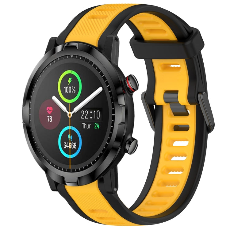 For Xiaomi Haylou RT LS05S 22mm Two Color Textured Silicone Watch Band(Yellow+Black) - Watch Bands by PMC Jewellery | Online Shopping South Africa | PMC Jewellery