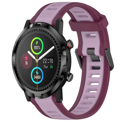 For Xiaomi Haylou RT LS05S 22mm Two Color Textured Silicone Watch Band(Purple) - Watch Bands by PMC Jewellery | Online Shopping South Africa | PMC Jewellery