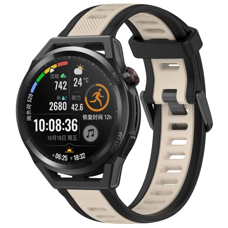 For Huawei Watch GT Runner 22mm Two Color Textured Silicone Watch Band(Starlight + Black) - free shipping - PMC TechLife - Order now!