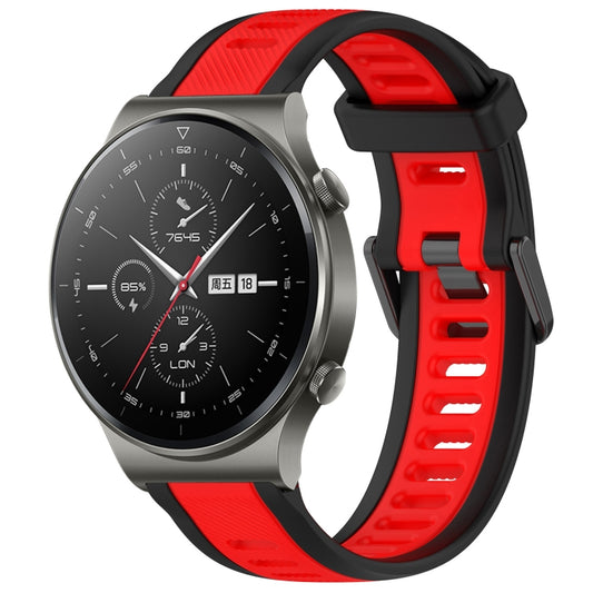 For Huawei GT2 Pro 22mm Two Color Textured Silicone Watch Band(Red+Black) - Watch Bands by PMC Jewellery | Online Shopping South Africa | PMC Jewellery