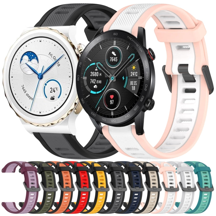 For Honor Watch ES 20mm Two Color Textured Silicone Watch Band(Midnight Blue+Black) - Watch Bands by PMC TechLife | Online Shopping South Africa | PMC TechLife