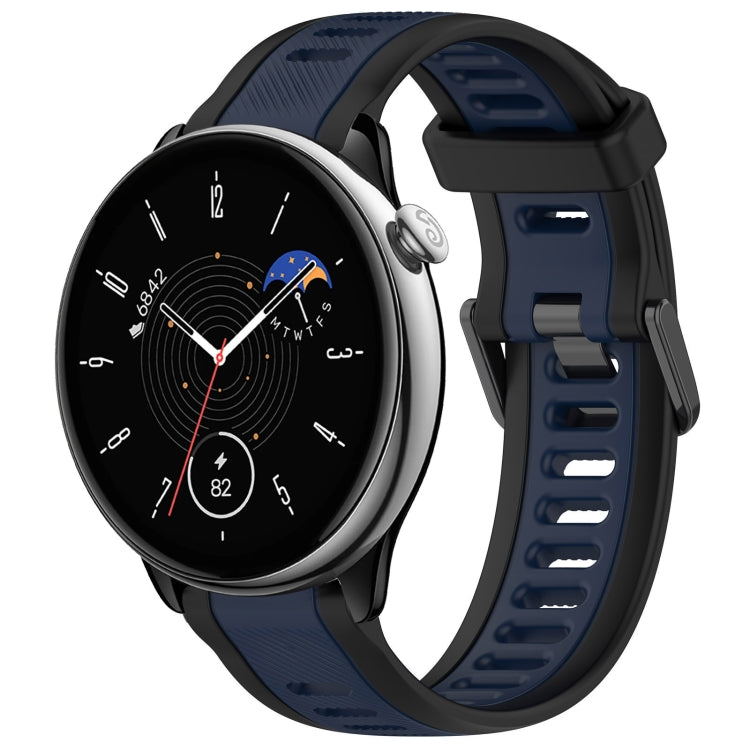 For Amazfit GTR Mini 20mm Two-Color Textured Silicone Watch Band(Midnight Blue+Black) - Watch Bands by PMC TechLife | Online Shopping South Africa | PMC TechLife