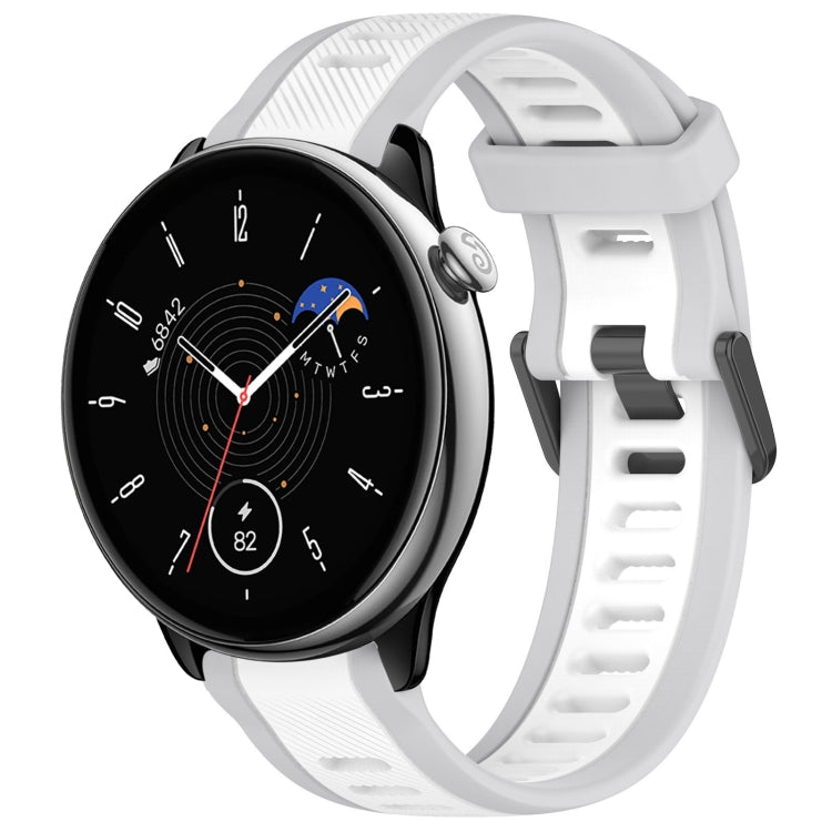 For Amazfit GTR Mini 20mm Two-Color Textured Silicone Watch Band(White+Grey) - free shipping - PMC TechLife - Order now!
