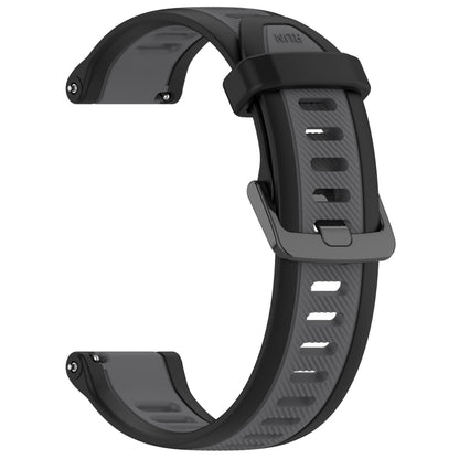 For Amazfit GTS 3 20mm Two-Color Textured Silicone Watch Band(Grey+Black) - Watch Bands by PMC Jewellery | Online Shopping South Africa | PMC Jewellery