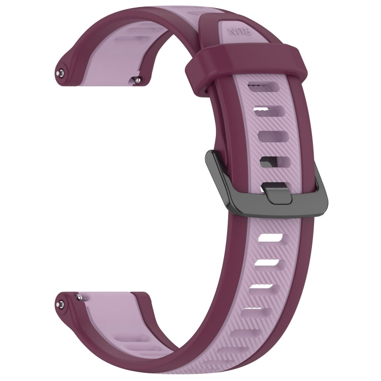 For Garmin Vivoactive3 Music 20mm Two Color Textured Silicone Watch Band(Purple) - Watch Bands by PMC Jewellery | Online Shopping South Africa | PMC Jewellery
