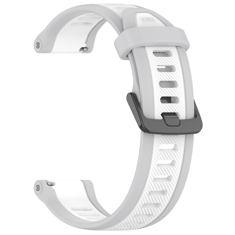 For Garmin Venu 2 Plus 20mm Two Color Textured Silicone Watch Band(White+Grey) - Watch Bands by PMC Jewellery | Online Shopping South Africa | PMC Jewellery