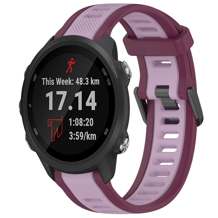 For Garmin Forerunner 245 / 245 Music 20mm Two Color Textured Silicone Watch Band(Purple) - free shipping - PMC TechLife - Order now!