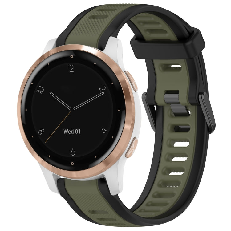 For Garmin Active S 18mm Two Color Textured Silicone Watch Band(Green+Black) - free shipping - PMC TechLife - Order now!