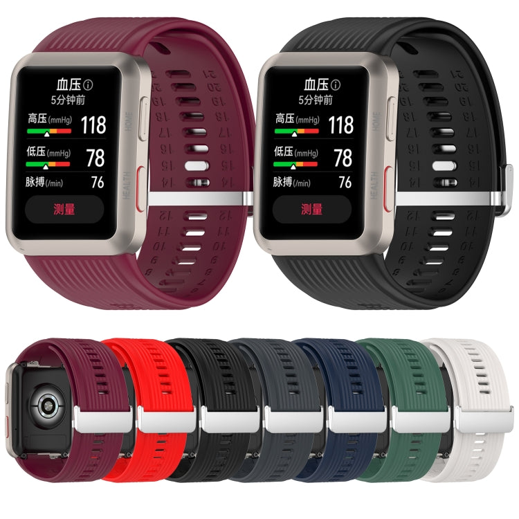 For Huawei Watch D Blood Pressure Watch Silicone Watch Band(Wine Red) - Watch Bands by PMC TechLife | Online Shopping South Africa | PMC TechLife | Buy Now Pay Later Mobicred