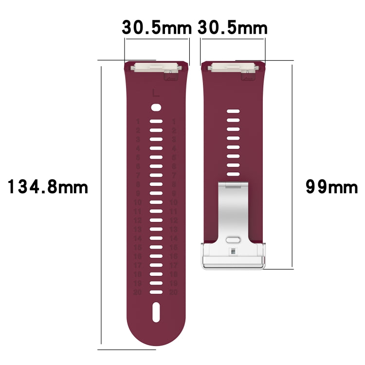 For Xiaomi Watch H1 Blood Pressure Watch Silicone Watch Band(Wine Red) - Watch Bands by PMC TechLife | Online Shopping South Africa | PMC TechLife