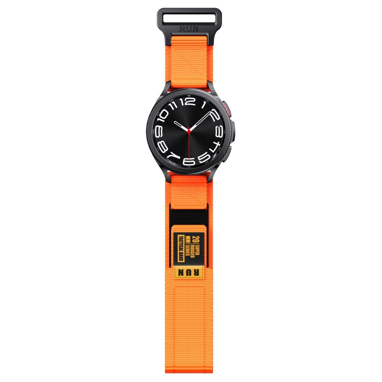 20mm Two Color Nylon Canvas Hook And Loop Fastener Watch Band(Orange+Black) - 20mm Bands by PMC Jewellery | Online Shopping South Africa | PMC Jewellery