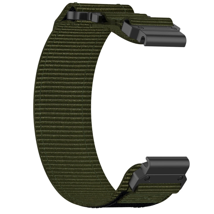 For Garmin Quatix 7 22mm Nylon Hook And Loop Fastener Watch Band(Army Green) - Watch Bands by PMC Jewellery | Online Shopping South Africa | PMC Jewellery