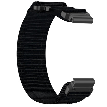 For Garmin  Instinct 2 Solar 22mm Nylon Hook And Loop Fastener Watch Band(Black) - Watch Bands by PMC Jewellery | Online Shopping South Africa | PMC Jewellery