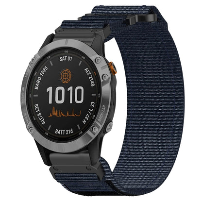 For Garmin Fenix 7 22mm Nylon Hook And Loop Fastener Watch Band(Blue) - Watch Bands by PMC Jewellery | Online Shopping South Africa | PMC Jewellery