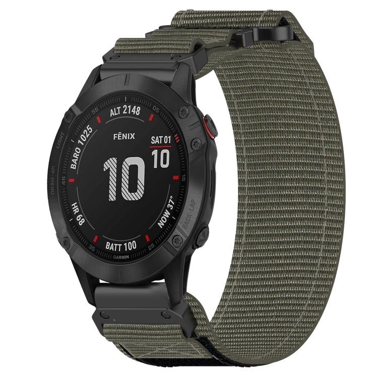 For Garmin Fenix 6 22mm Nylon Hook And Loop Fastener Watch Band(Grey) - Watch Bands by PMC Jewellery | Online Shopping South Africa | PMC Jewellery