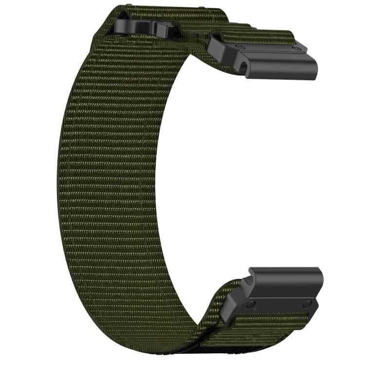 For Garmin Quatix 5 22mm Nylon Hook And Loop Fastener Watch Band(Army Green) - Watch Bands by PMC Jewellery | Online Shopping South Africa | PMC Jewellery