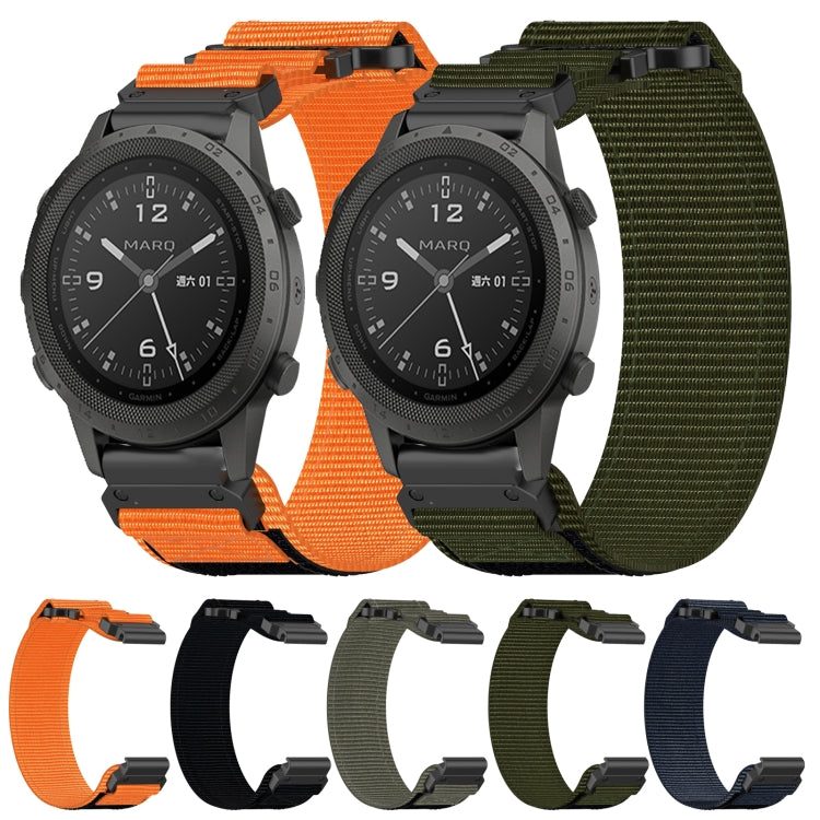 For Garmin Quatix 7 Pro 22mm Nylon Hook And Loop Fastener Watch Band(Army Green) - Watch Bands by PMC Jewellery | Online Shopping South Africa | PMC Jewellery