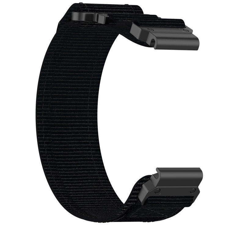 For Garmin Instinct 2X Solar 26mm Nylon Hook And Loop Fastener Watch Band(Black) - Watch Bands by PMC Jewellery | Online Shopping South Africa | PMC Jewellery