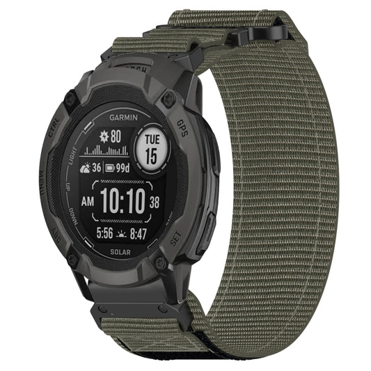 For Garmin Instinct 2X Solar 26mm Nylon Hook And Loop Fastener Watch Band(Grey) - Watch Bands by PMC Jewellery | Online Shopping South Africa | PMC Jewellery