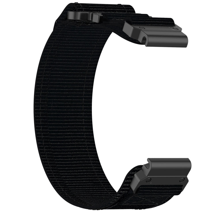 For Garmin Descent MK 1 26mm Nylon Hook And Loop Fastener Watch Band(Black) - Watch Bands by PMC TechLife | Online Shopping South Africa | PMC TechLife