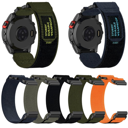 For Garmin Fenix 6X Sapphire 26mm Nylon Hook And Loop Fastener Watch Band(Grey) - Watch Bands by PMC Jewellery | Online Shopping South Africa | PMC Jewellery