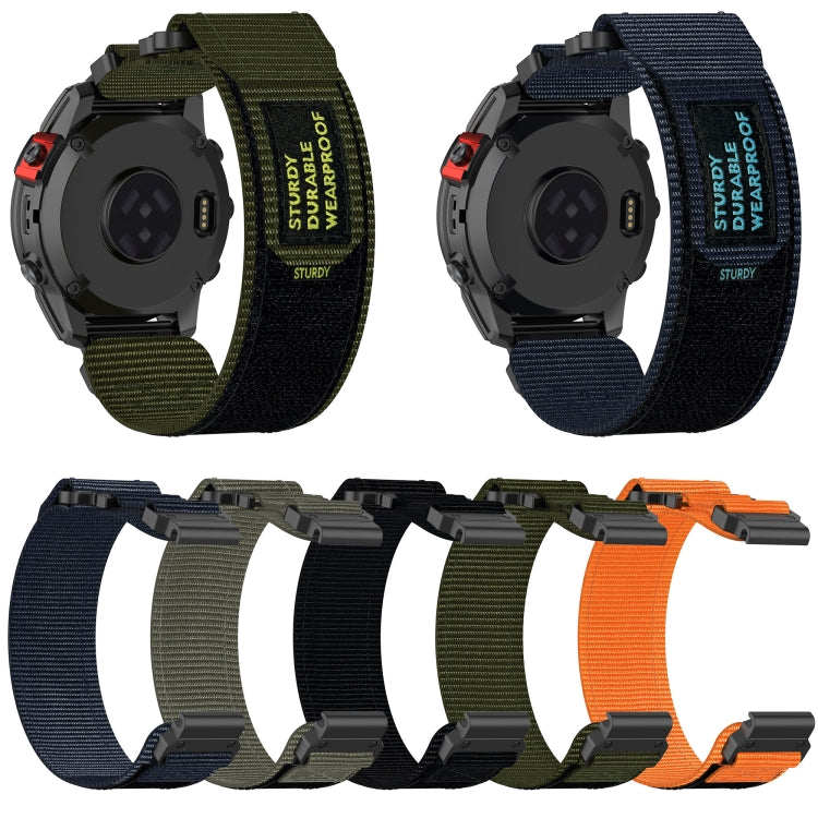 For Garmin Fenix 7X Pro 51mm 26mm Nylon Hook And Loop Fastener Watch Band(Grey) - Watch Bands by PMC Jewellery | Online Shopping South Africa | PMC Jewellery