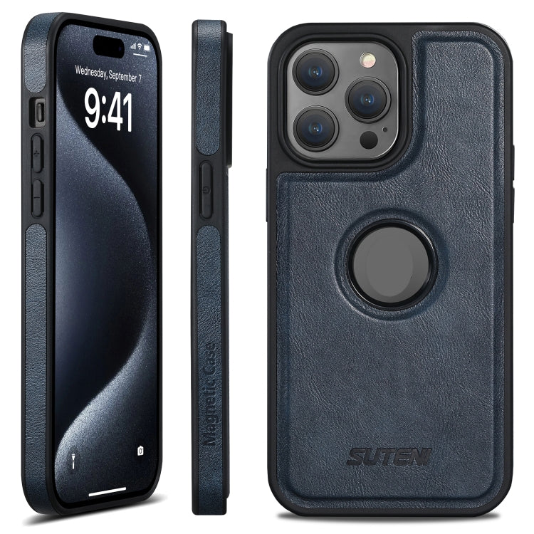 For iPhone 16 Pro Max Suteni G1 Magsafe Leather Back Phone Case(Blue) - iPhone 16 Pro Max Cases by Suteni | Online Shopping South Africa | PMC Jewellery | Buy Now Pay Later Mobicred