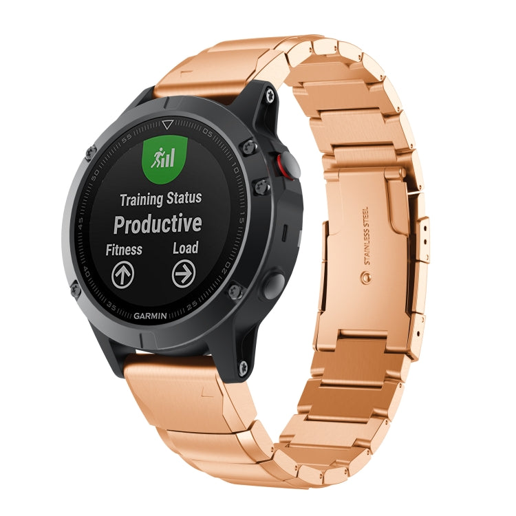 For Garmin Descent Mk3i 43mm Tortoise Shell 20mm Stainless Steel Watch Band(Rose Gold) - free shipping - PMC TechLife - Order now!
