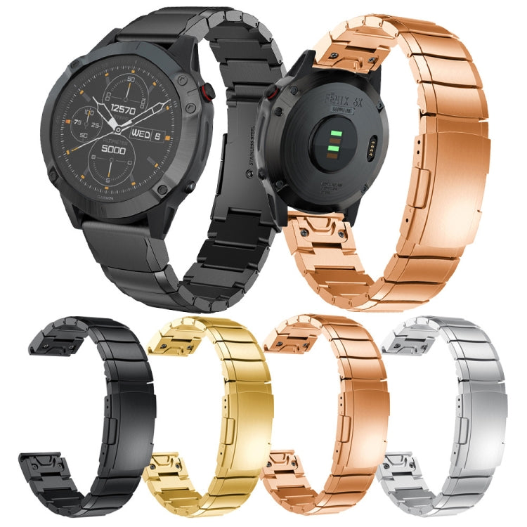 For Garmin Fenix 7S Solar Tortoise Shell 20mm Stainless Steel Watch Band(Gold) - free shipping - PMC TechLife - Order now!