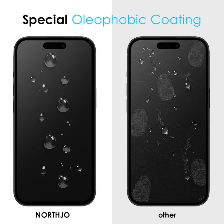 For iPhone 15 NORTHJO A++ 28 Degree Privacy Full Glue Silk Printing Tempered Glass Film - iPhone 15 Tempered Glass by NORTHJO | Online Shopping South Africa | PMC Jewellery | Buy Now Pay Later Mobicred