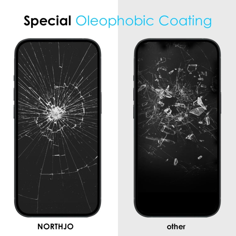 For iPhone 15 NORTHJO A++ 28 Degree Privacy Full Glue Silk Printing Tempered Glass Film - iPhone 15 Tempered Glass by NORTHJO | Online Shopping South Africa | PMC Jewellery | Buy Now Pay Later Mobicred