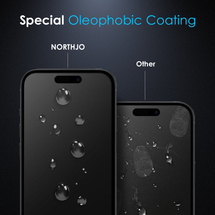 For iPhone 16 NORTHJO A++ 28 Degree Privacy Full Glue Silk Printing Tempered Glass Film - free shipping - PMC TechLife - Order now!