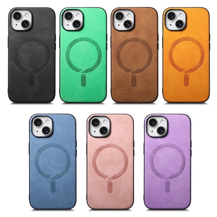 For iPhone 16e Solid Color Retro Magsafe PU Back Cover Phone Case(Pink) - iPhone 16e Cases by PMC TechLife | Online Shopping South Africa | PMC TechLife | Buy Now Pay Later Mobicred